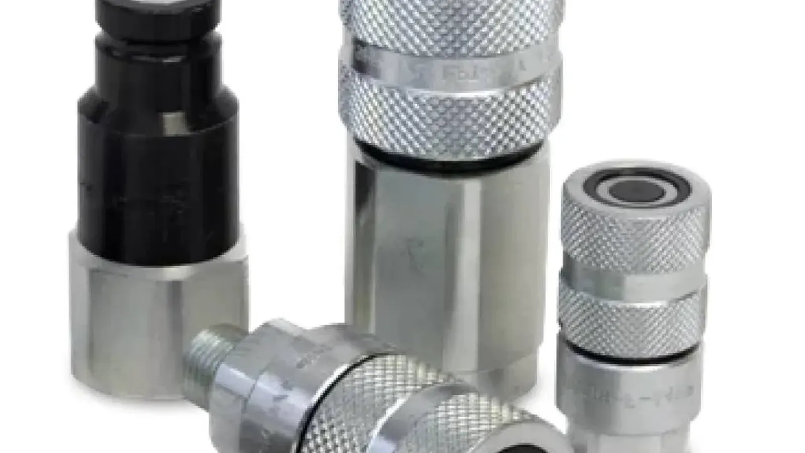 Silver and black hydraulic quick couplers product photo